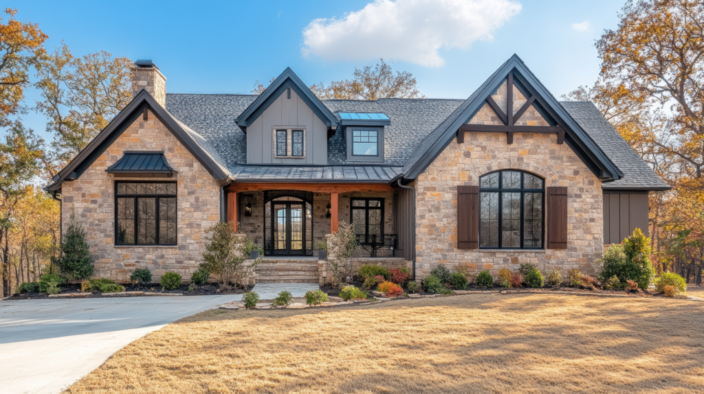 Suburban home exterior with visible roofing issues during a roof inspection