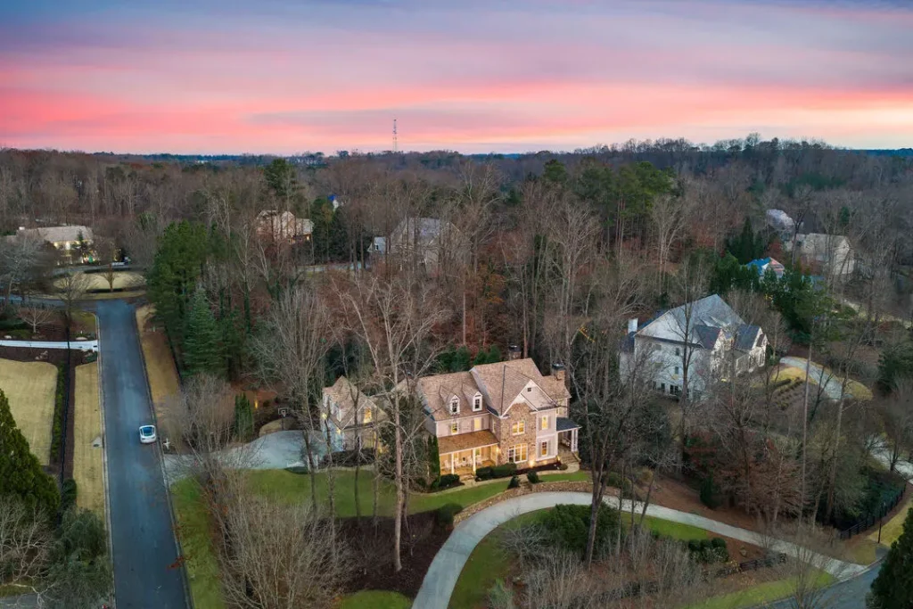 Upscale residential home exterior in White Columns community