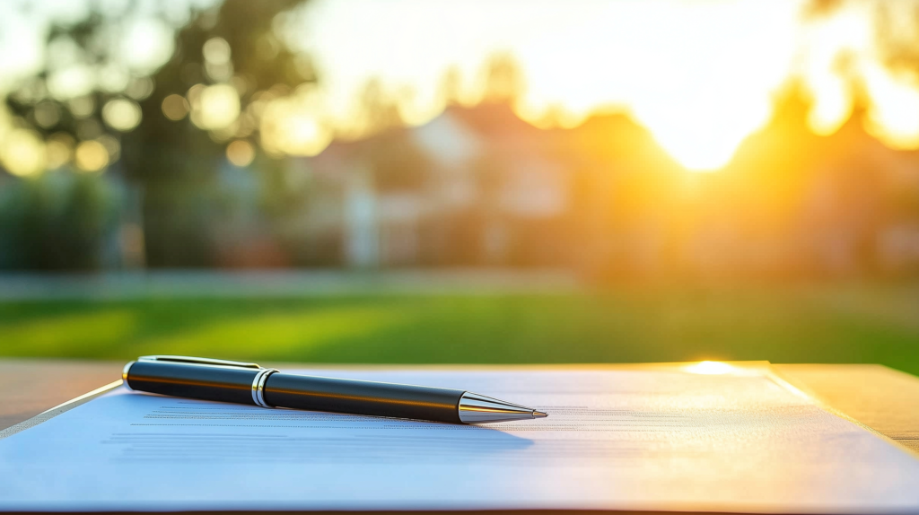 Roofing proposal documents and paperwork laid out for review