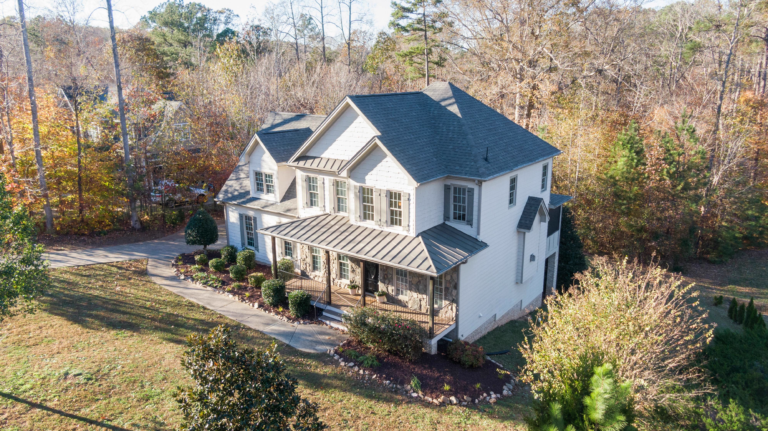 Upscale residential home exterior in Country Club of Roswell community