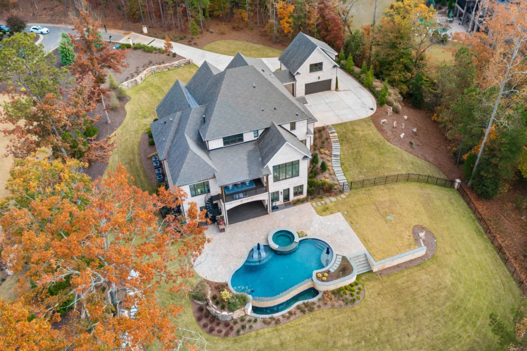 Upscale residential home exterior in White Columns golf community